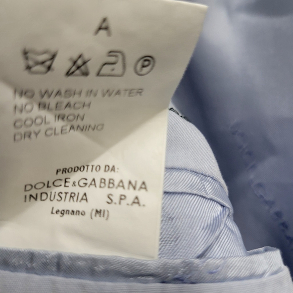 Dolce & Gabbana Powder Blue 3-Button Side Vent Men's Blazer Side Size 48R (38US) - Picture 12 of 16